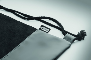 Logo trade promotional giveaways image of: RPET PU drawstring bag 2 tone