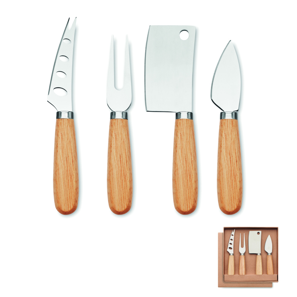 Logo trade corporate gifts image of: Set of 4 cheese knives