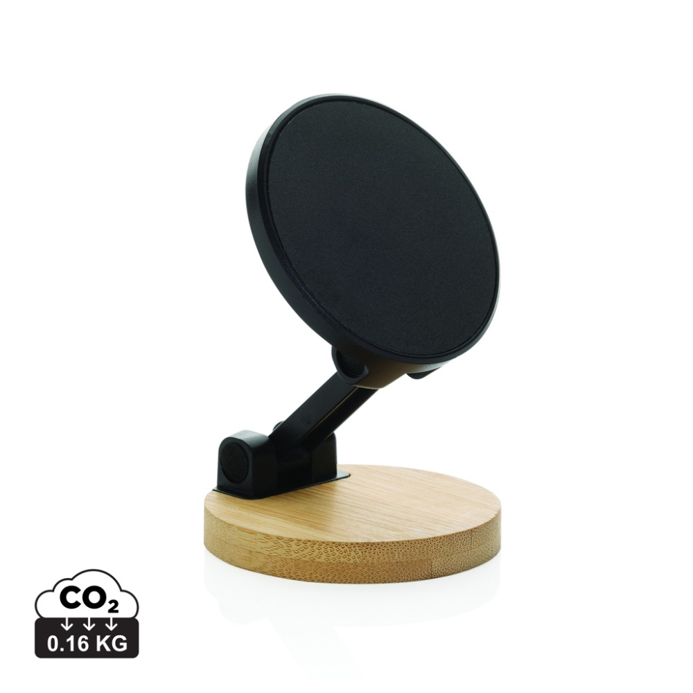 Logotrade advertising product picture of: Magmount RCS recycled plastic and bamboo phone stand