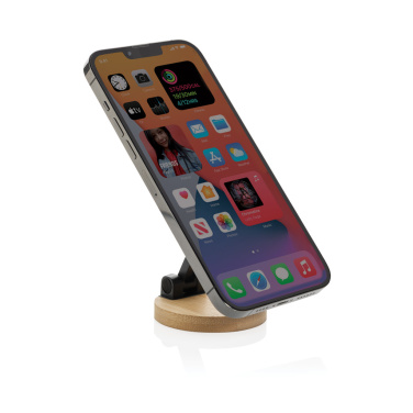 Logo trade advertising products picture of: Magmount RCS recycled plastic and bamboo phone stand