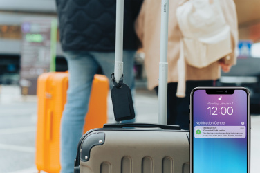 Logo trade corporate gifts picture of: Globetrack RCSrPolyester luggage tag with worldwide locating