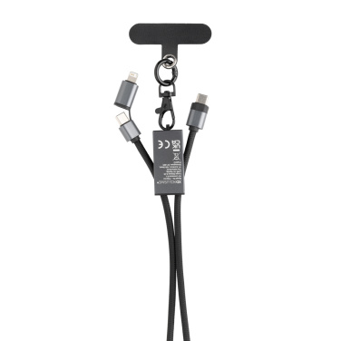 Logo trade promotional gifts picture of: Terra RCS recycled PET phone cord with dual charge cable