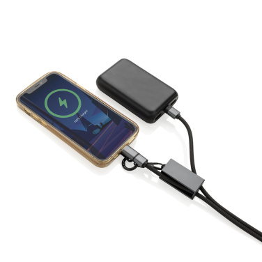 Logotrade promotional item picture of: Terra RCS recycled PET phone cord with dual charge cable