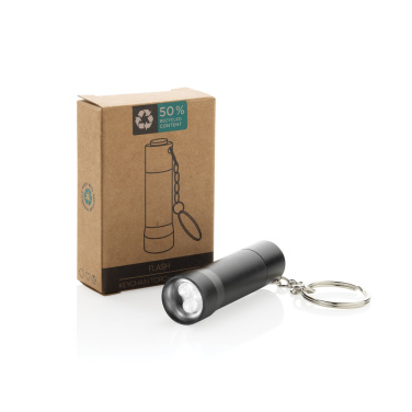 Logo trade promotional product photo of: Flash RCS recycled aluminium keychain torch