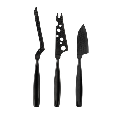 Logo trade promotional products image of: BOSKA Cheese Knife Set Monaco+ Black