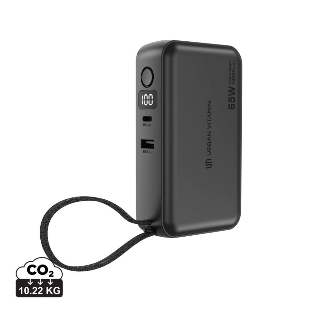 Logo trade corporate gifts image of: Urban Vitamin Eureka hybrid GANcharger 10000mah powerbank65W
