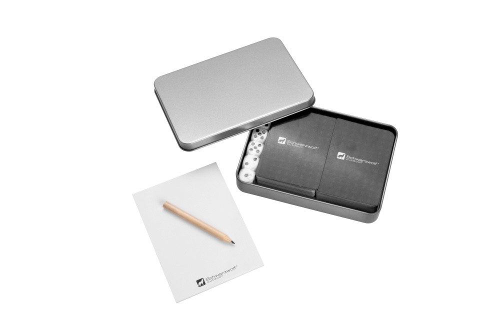 Logotrade promotional items photo of: Set of playing cards and dice MURRAY Schwarzwolf