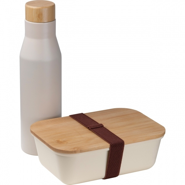 Logo trade promotional merchandise picture of: Set Lunchbox with stainless steel bottle Toronto