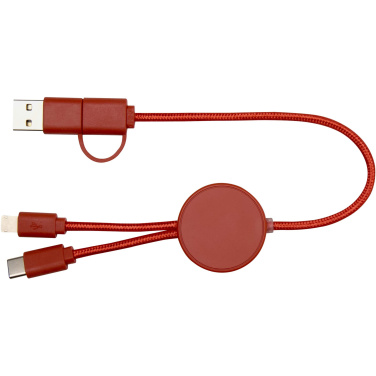 Logo trade business gift photo of: Citala 5-in-1 recycled plastic 30 cm data sync and 27W fast charge cable