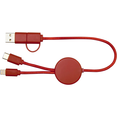 Logotrade advertising product image of: Citala 5-in-1 recycled plastic 30 cm data sync and 27W fast charge cable