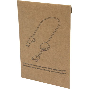 Logotrade promotional merchandise picture of: Citala 5-in-1 recycled plastic 30 cm data sync and 27W fast charge cable