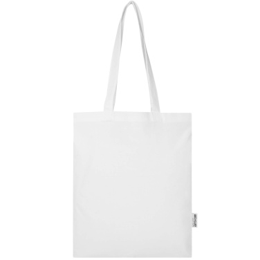 Logotrade advertising product picture of: Madras Blend 140 g/m² GRS recycled cotton tote bag 7L