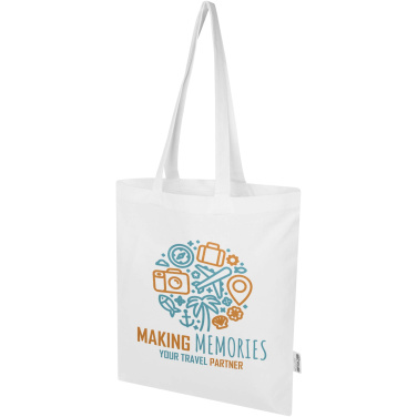 Logo trade corporate gifts picture of: Madras Blend 140 g/m² GRS recycled cotton tote bag 7L