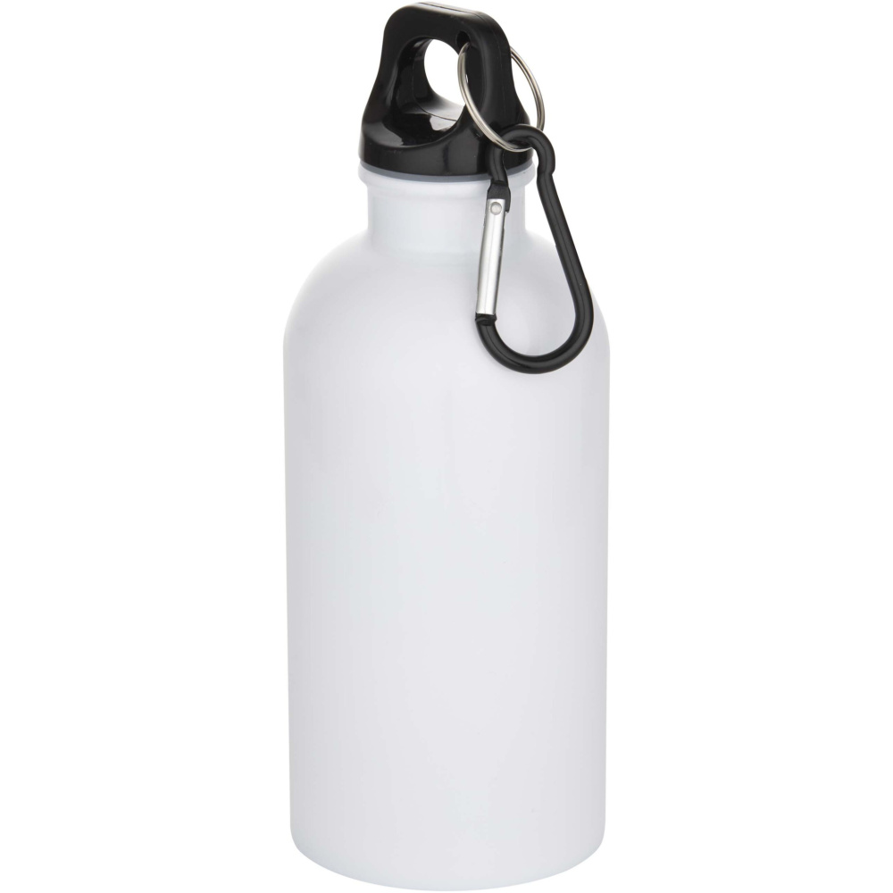 Logo trade promotional merchandise picture of: Oregon 400 ml sublimation RCS recycled single wall stainless steel water bottle with carabiner