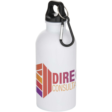 Logotrade promotional giveaways photo of: Oregon 400 ml sublimation RCS recycled single wall stainless steel water bottle with carabiner