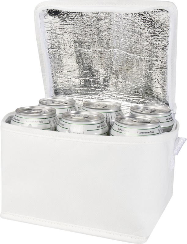 Logotrade promotional gift image of: Spectrum 6-can recycled non-woven cooler bag 4L