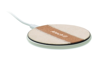 Logotrade promotional item image of: Cork wireless charger 15W