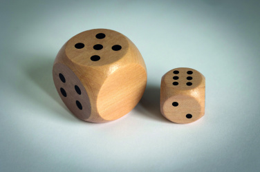 Logo trade promotional gift photo of: Schima wooden dice 3cm dia