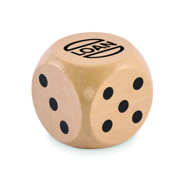 Logo trade promotional items picture of: Schima wooden dice 5cm dia