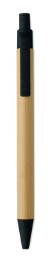 Logo trade promotional giveaways image of: Push button ball pen in bamboo
