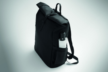 Logo trade promotional giveaways image of: Rolltop laptop rucksack 600D