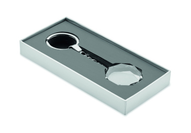 Logo trade advertising product photo of: Glass round award key ring