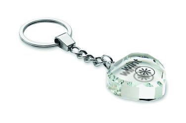 Logo trade promotional giveaways image of: Glass heart award key ring