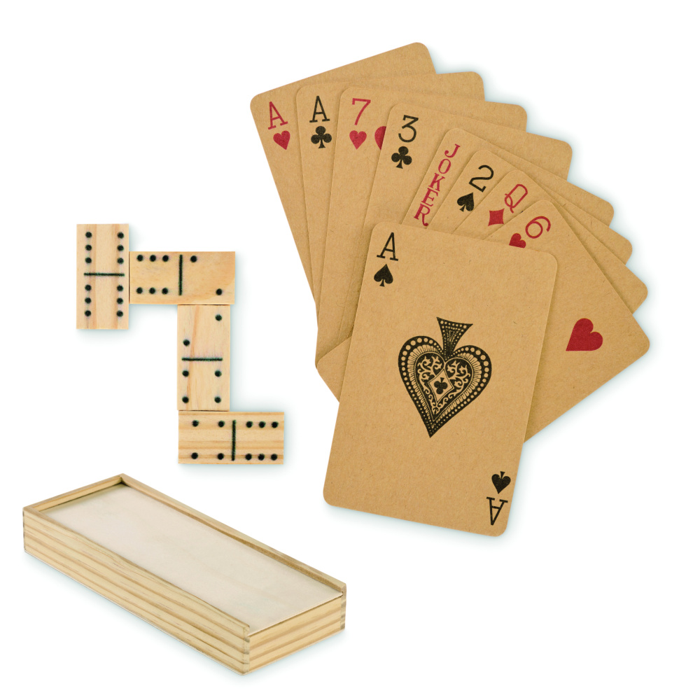 Logo trade promotional gifts picture of: Domino and cards set