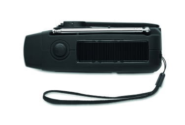 Logo trade corporate gifts image of: Portable radio with LED torch