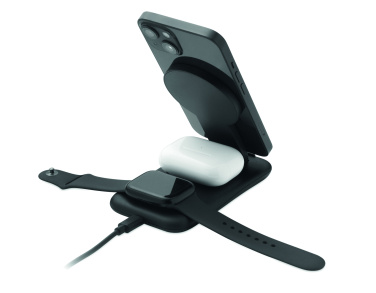 Logo trade promotional merchandise picture of: 3 in 1 wireless charger 15W