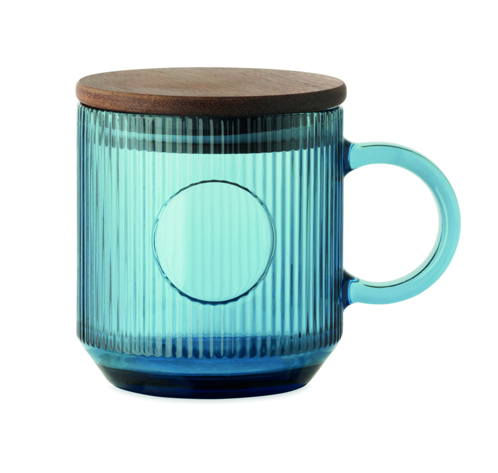 Logotrade promotional merchandise picture of: Ribbed glass mug 300ml