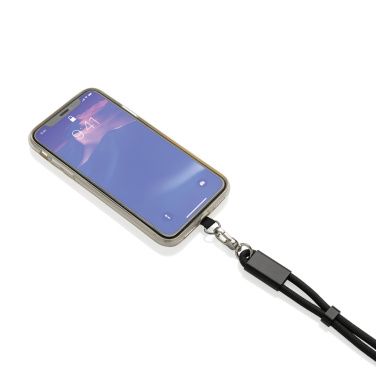 Logotrade advertising product picture of: LoopAmp RCS RPET adjustable phone wrist strap 60W cable