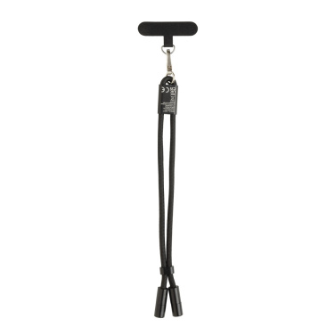 Logo trade promotional item photo of: LoopAmp RCS RPET adjustable phone wrist strap 60W cable