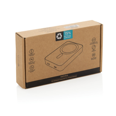 Logo trade corporate gifts picture of: Amporia RCS recycled plastic 10.000mAh magnetic powerbank