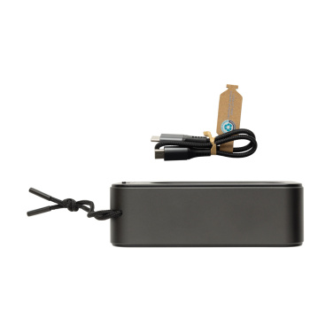 Logo trade advertising products picture of: Swiss Peak RCS recycled aluminium 10W bass speaker