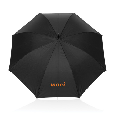 Logo trade corporate gifts picture of: Swiss Peak Vero Aware™ RPET 25” umbrella w luxe handle