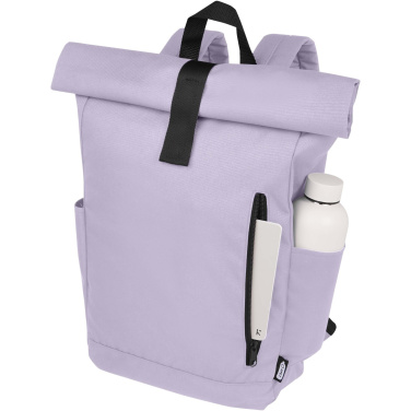 Logo trade promotional gifts picture of: Byron 15.6" GRS RPET roll-top backpack 18L