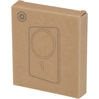 Logo trade promotional merchandise picture of: Acrab 5000 mAh 15W magnetic wireless power bank with 20W PD - made from recycled plastic