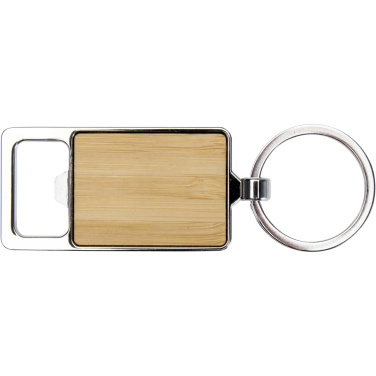 Logo trade promotional items image of: Snapper bamboo keychain with bottle opener