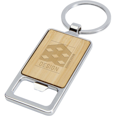 Logo trade promotional gifts picture of: Snapper bamboo keychain with bottle opener
