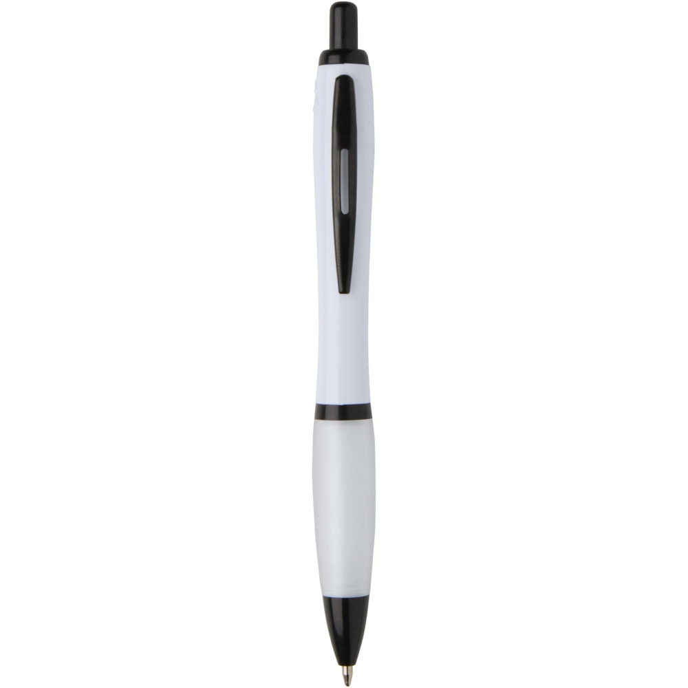 Logo trade advertising products image of: Nash recycled plastic ballpoint pen with black trims (black ink)