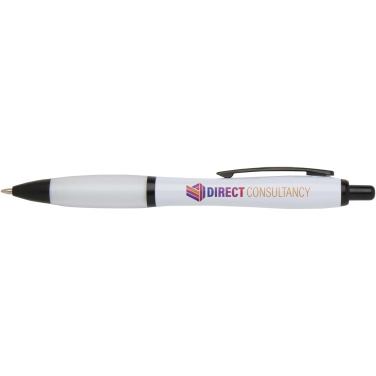 Logotrade promotional merchandise picture of: Nash recycled plastic ballpoint pen with black trims (black ink)