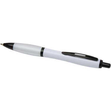 Logotrade promotional item image of: Nash recycled plastic ballpoint pen with black trims (black ink)