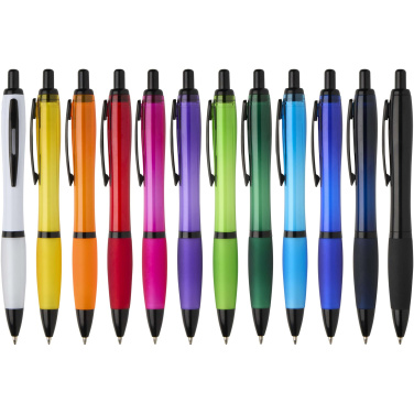 Logo trade advertising product photo of: Nash recycled plastic ballpoint pen with black trims (black ink)