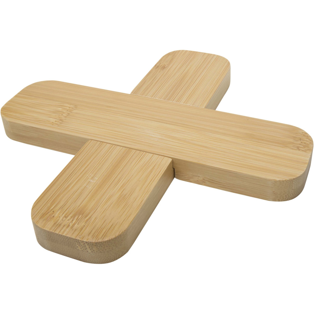Logo trade promotional gifts image of: Croc bamboo trivet - large