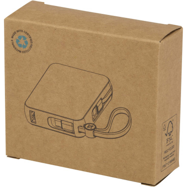 Logo trade advertising products image of: Acrux 10.000 mAh 35W tablet power bank with built in Type-C cable - made from recycled plastic