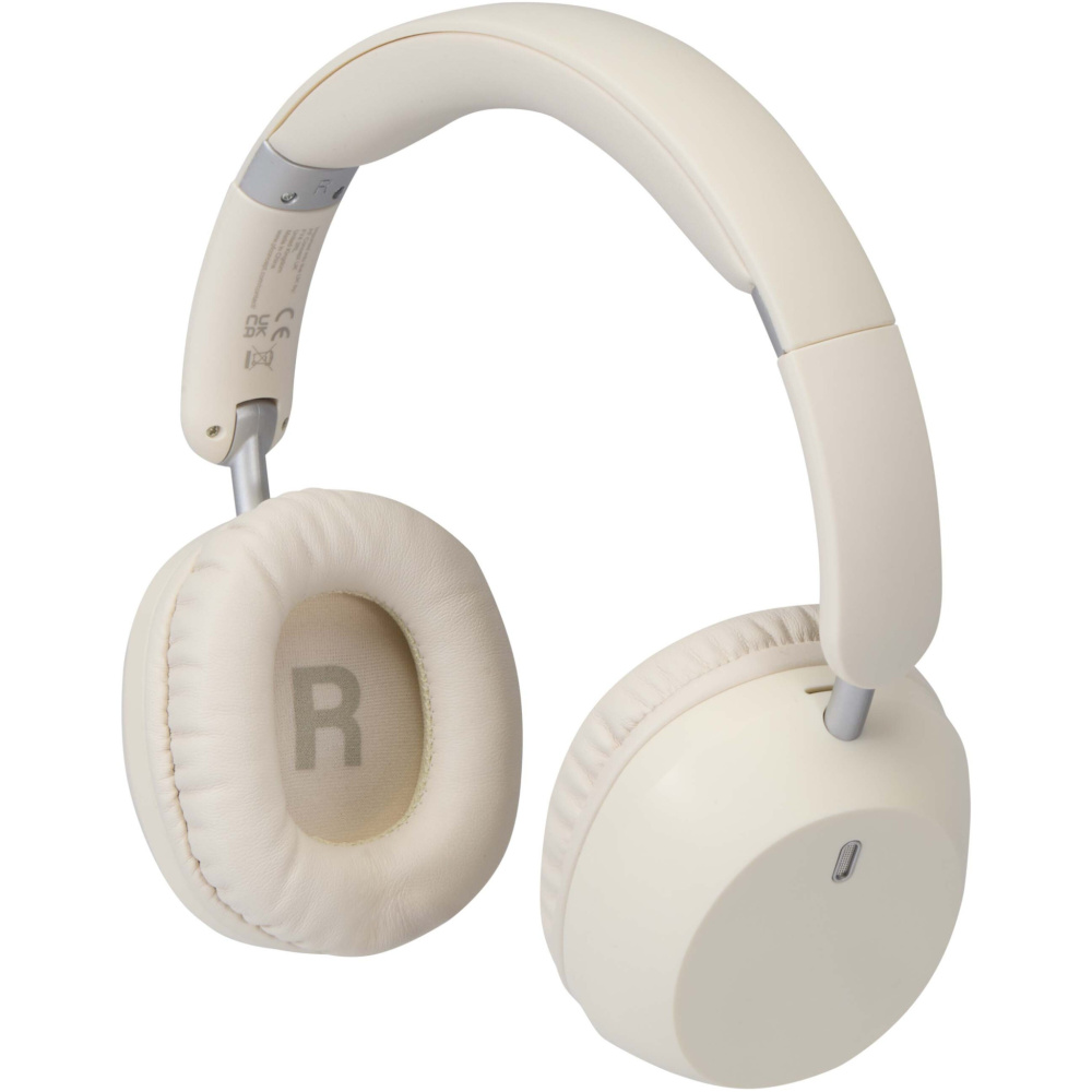 Logotrade corporate gift image of: Hoggar recycled plastic over-ear foldeable ANC and ENC headphones