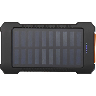 Logo trade promotional gift photo of: Altair 5000 mAh 10W recycled plastic rugged solar power bank with built-in torch