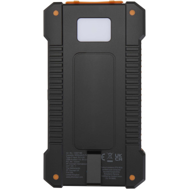 Logo trade business gift photo of: Altair 5000 mAh 10W recycled plastic rugged solar power bank with built-in torch