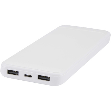Logotrade promotional items photo of: Adhil 10.000 mAh 10W recycled plastic power bank with 2 built-in cables